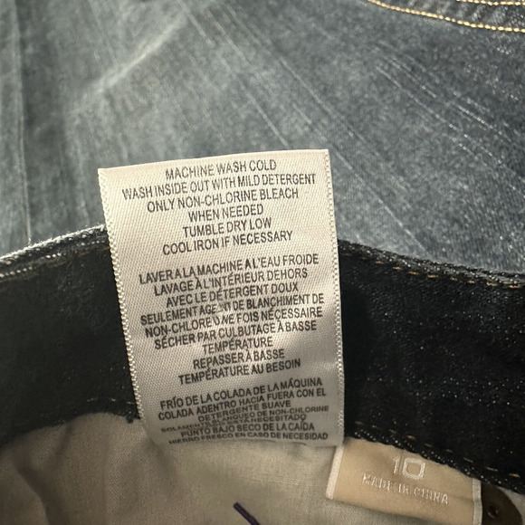 Michael Kors Jeans Women 10 Blue Bootcut Dark Embroidered Y2K Designer Logo - Picture 7 of 11